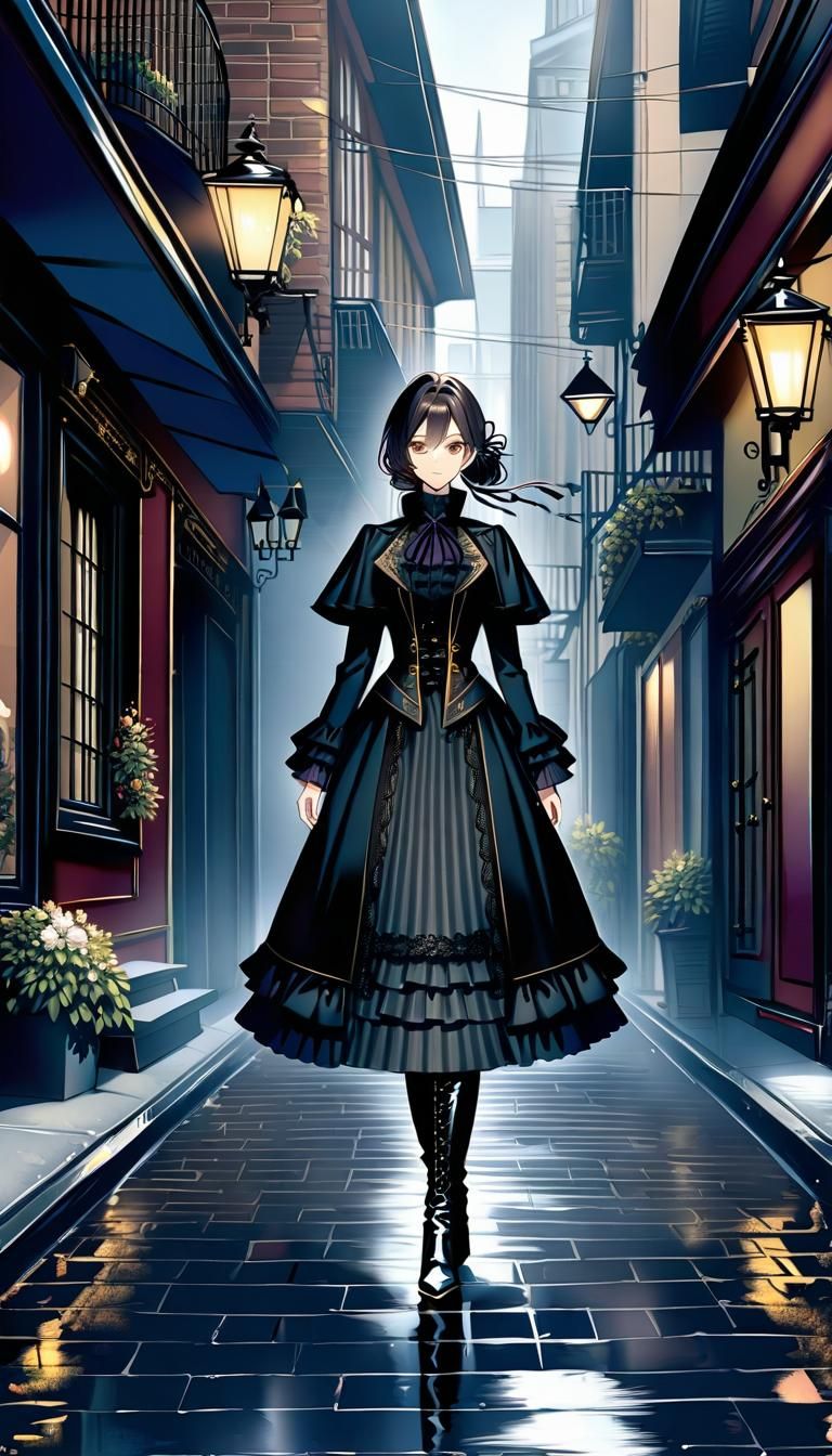 Anime Girl in Gothic Dress