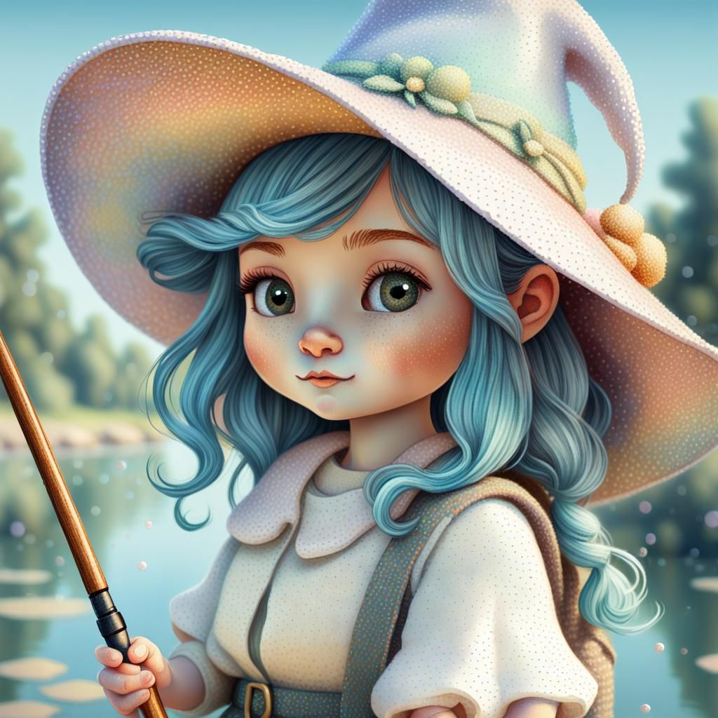 Cute Blue Haired Gnome Girl