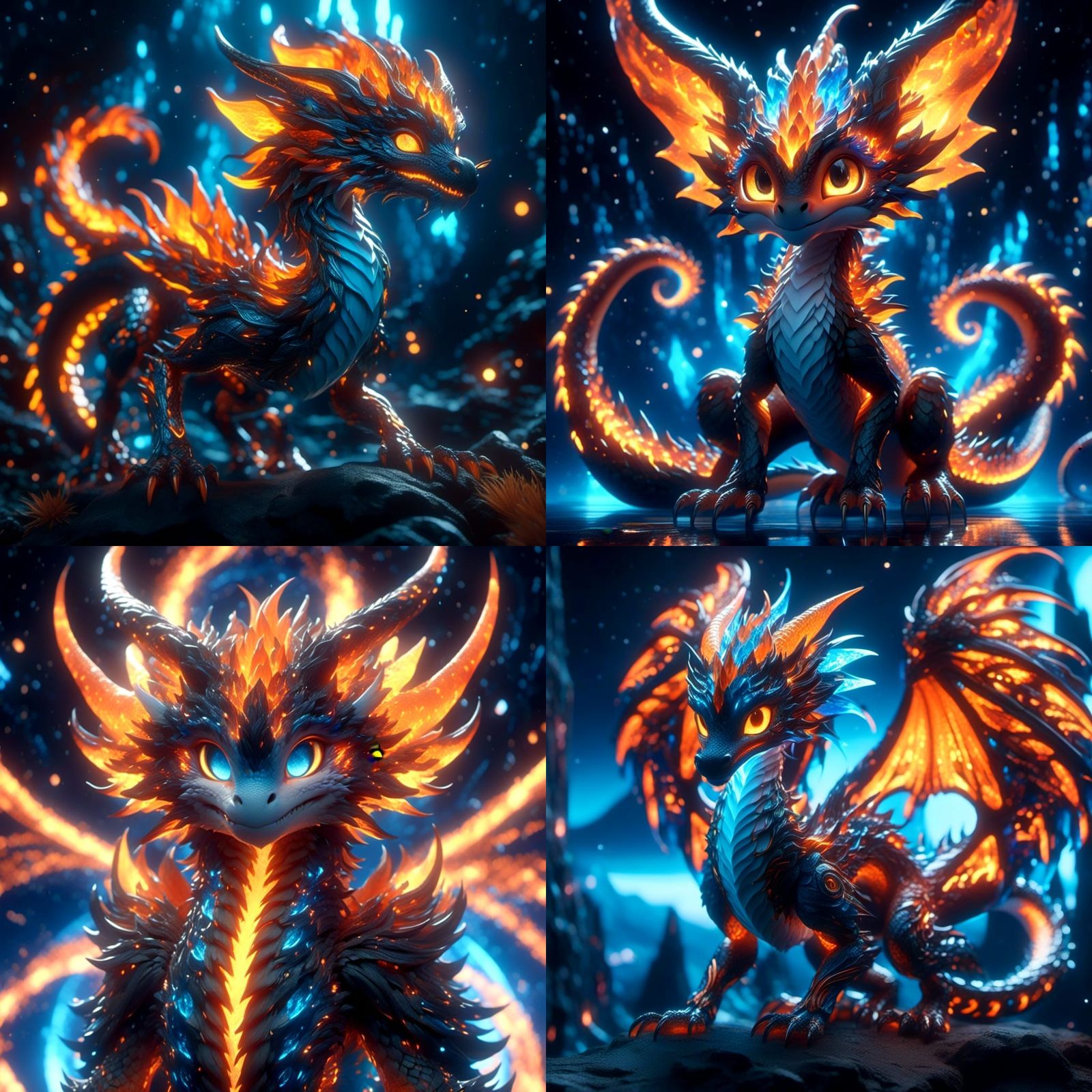 Multi-Eyed Dragon in Fantasy Landscape