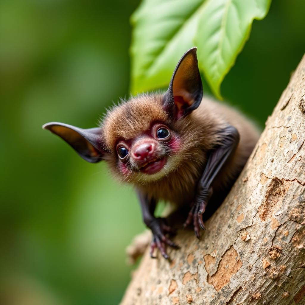 Friendly Small Furry Bat Image