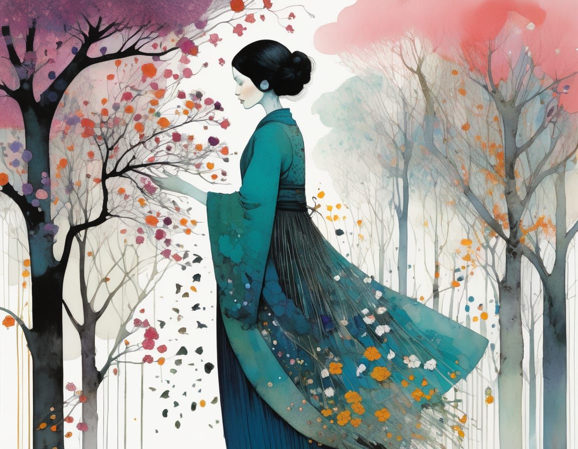 Charming Spring Trees with Complimentary Colors