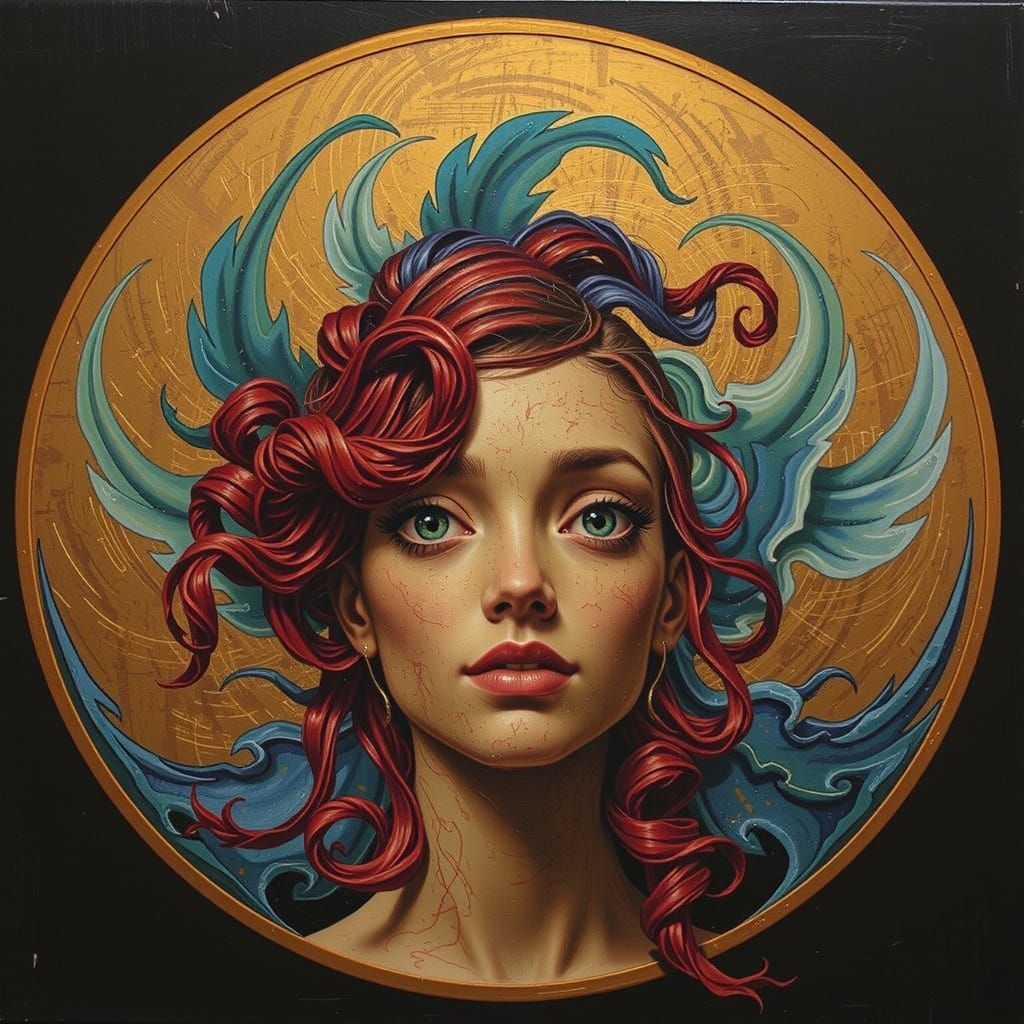 Abstract Swirling Red Forms in Dynamic Motion