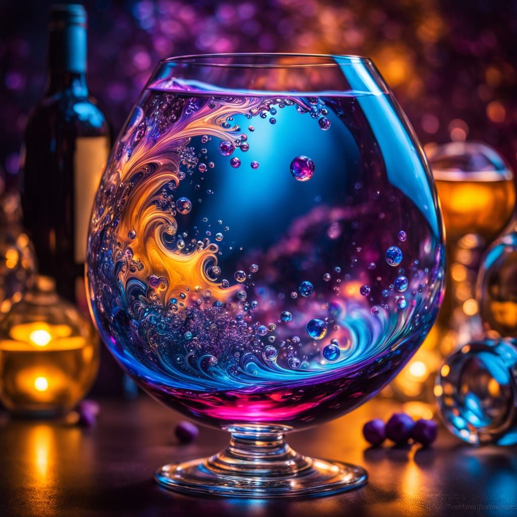 Cosmic Wine in Ethereal Glow