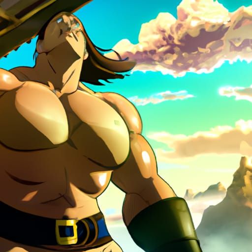 Muscular Amazonian Bodybuilder Mom, Anime Style