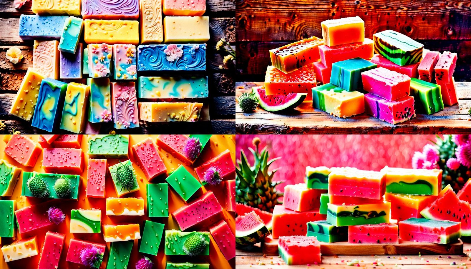 Handmade Honey, Milk Thistle and Watermelon Soaps
