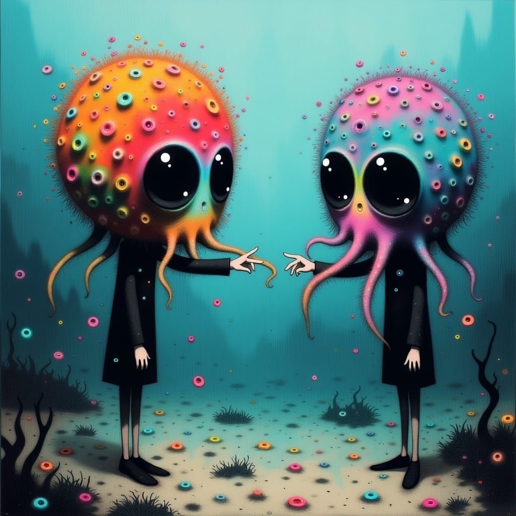Vibrant Whimsical Octopus Twin Portal