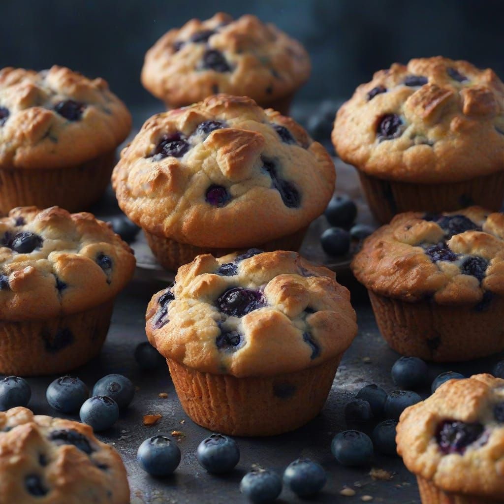Blueberry Muffin Day: Fantastical Digital Art