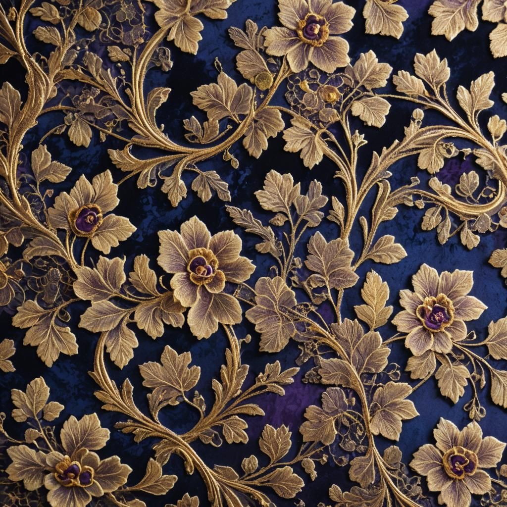 Nottingham Lace: Impressionistic Oil Painting on Velvet