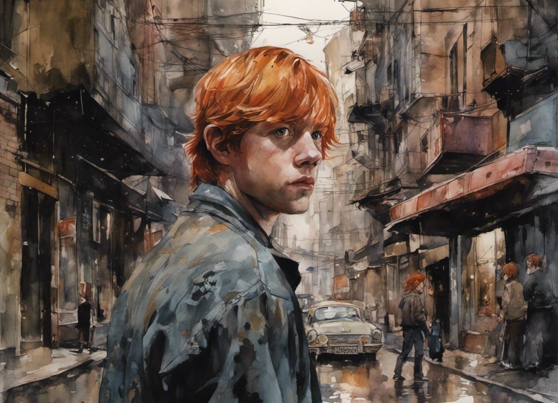 Watercolor Illustration of Ron Weasley