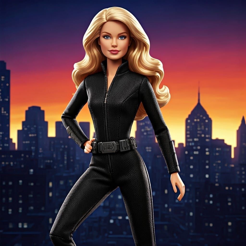 Action Hero Barbie in Comic Book Style