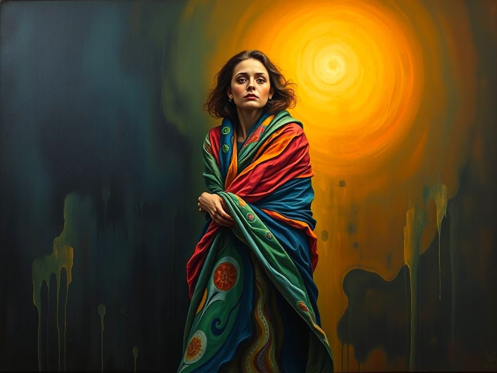 Colorful Soul: A Surrealist Painting in Dali Style