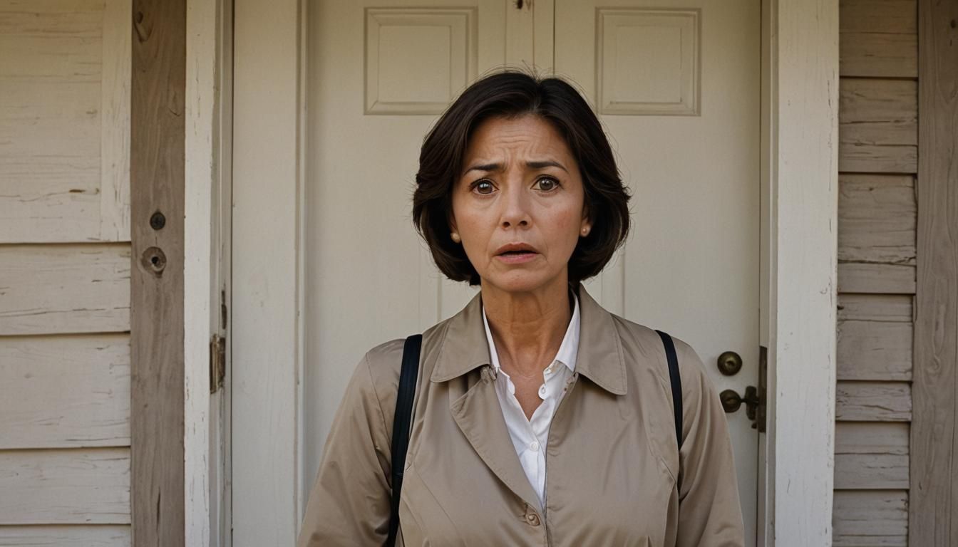 Surprised Woman in Doorway