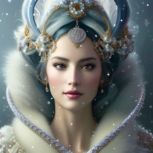 Fabulous Fabergé Filigree Man Portrait in Winter Landscape