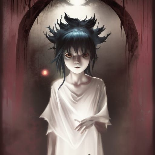 Captivating Ghost Girl in Anime Style