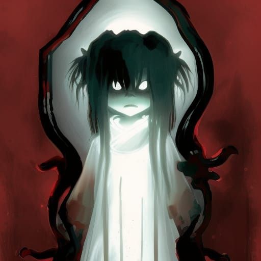 Ethereal Ghost Girl: Anime-Inspired Key Visual