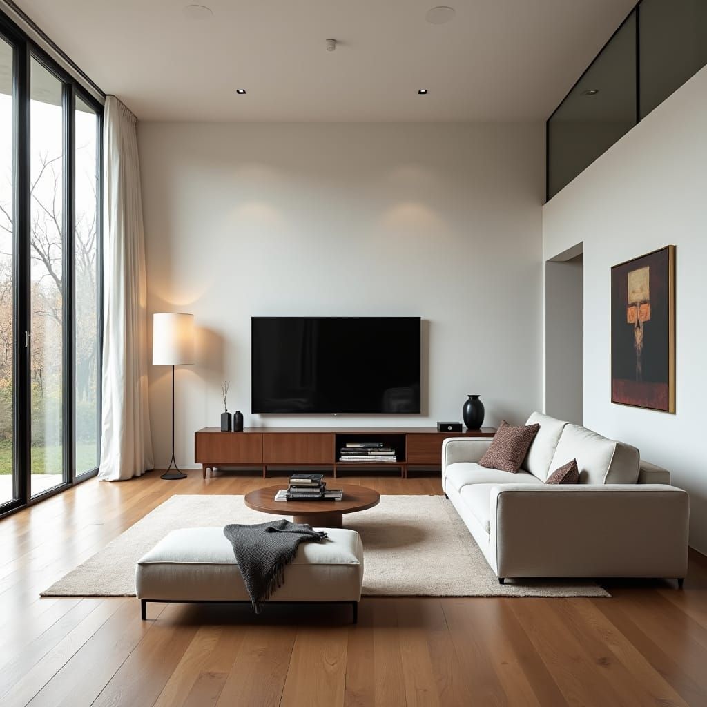 Modern Living Room Interior with Natural Light