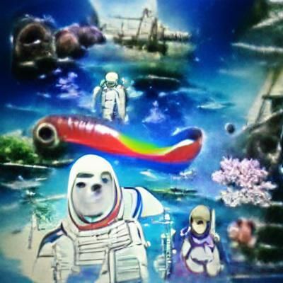 Rainbow Astronaut in Anime Style Spacesuit