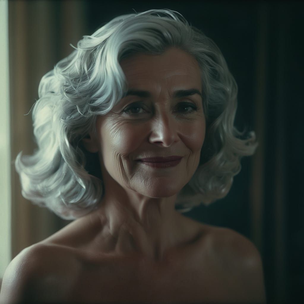 Elegant Woman Captured in Moody Film Noir Style