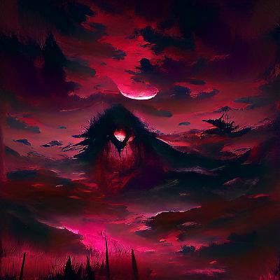 Sinister Crimson Night Art