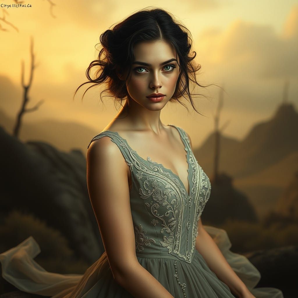 Ethereal Lady in Old World Style