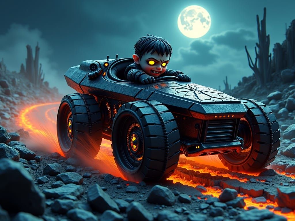 Chibi Vampire in Coffin Tank, Frank Miller Style