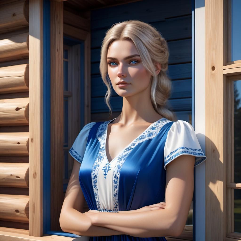 Finnish Woman Portrait in Art Nouveau Style