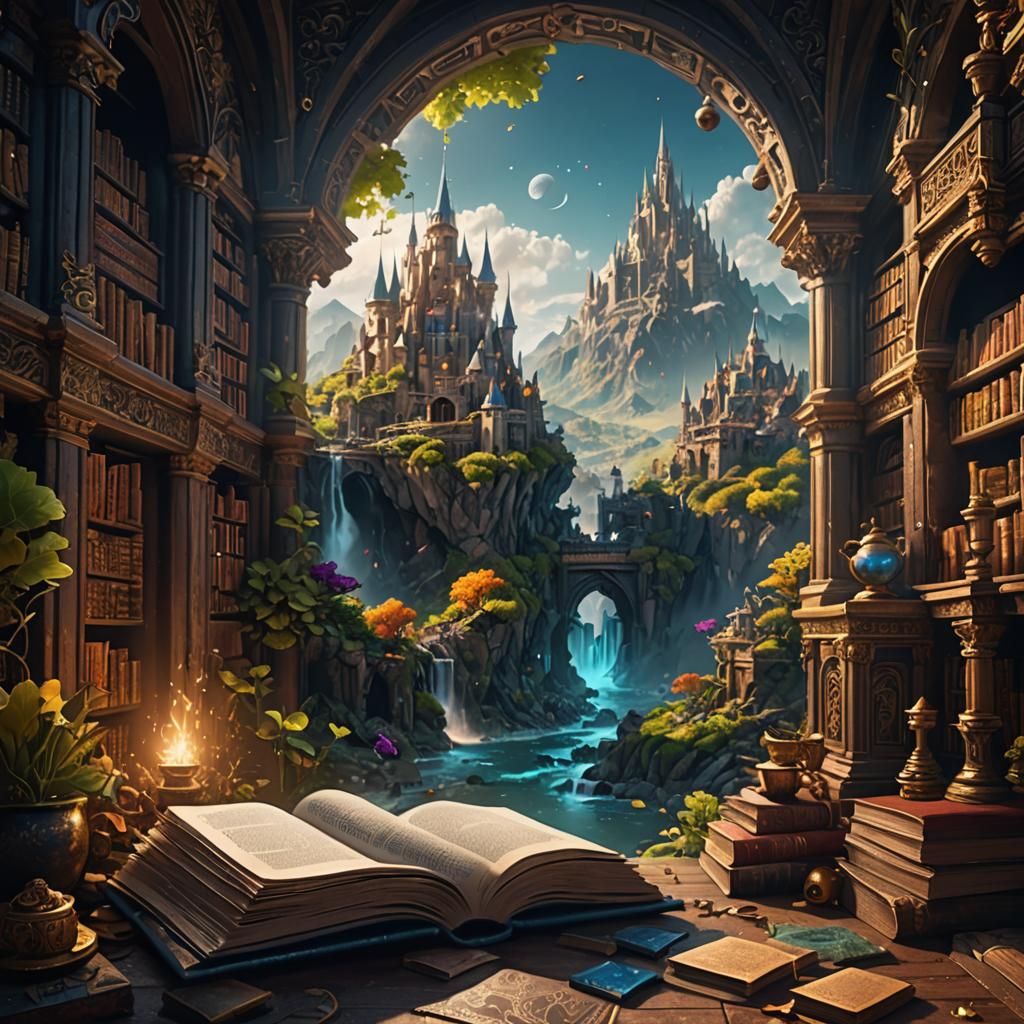 Reading Unlocks Minds: Fantastical Digital Art