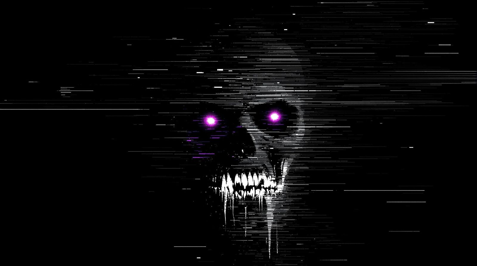 Glitch Art Zombie with Glowing Eyes
