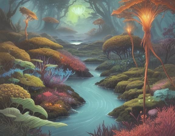 Ecological Biopunk Globe with Lush Wildlife