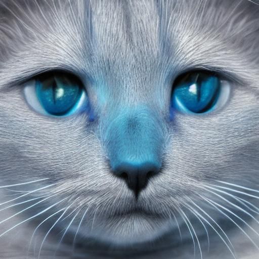 Scary Blue Cat