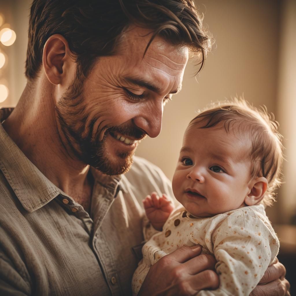 Heartwarming Moment: Father and Child Portrait