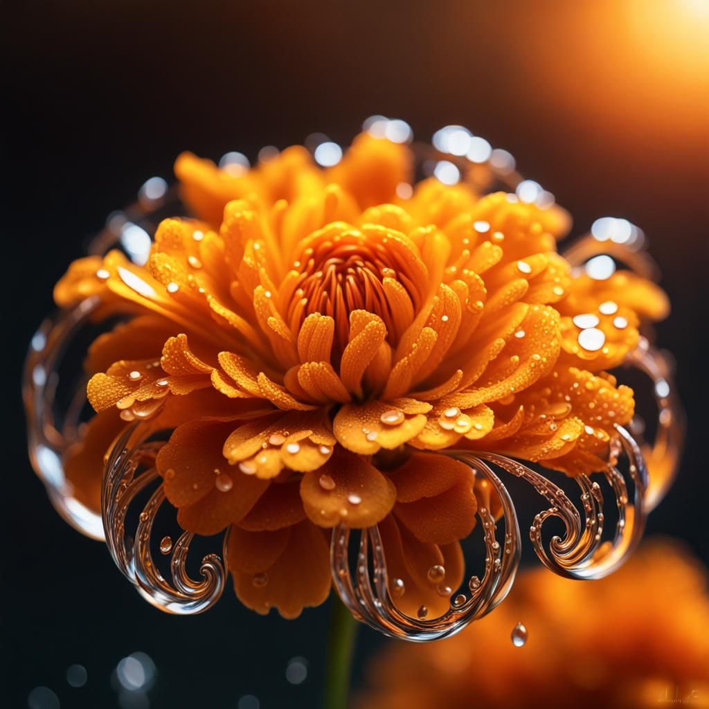 Glowing Marigolds at Sunset: Photorealistic Macro