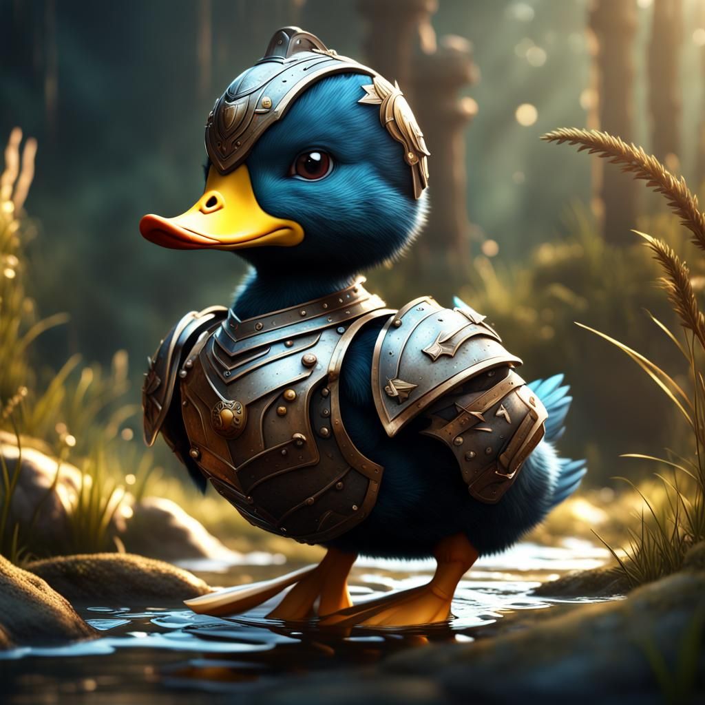 Armored Duckling: Detailed Fantasy Concept Art