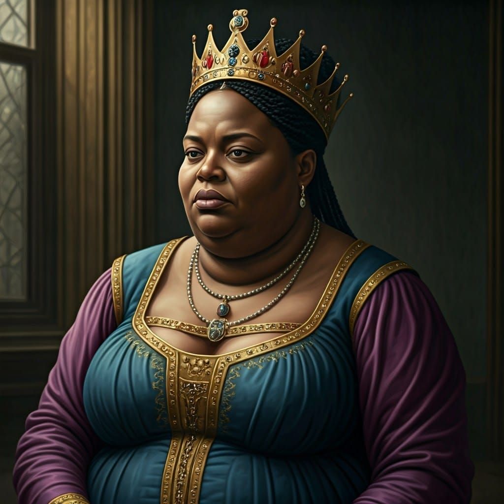 Medieval African Queen in Royal Opulence