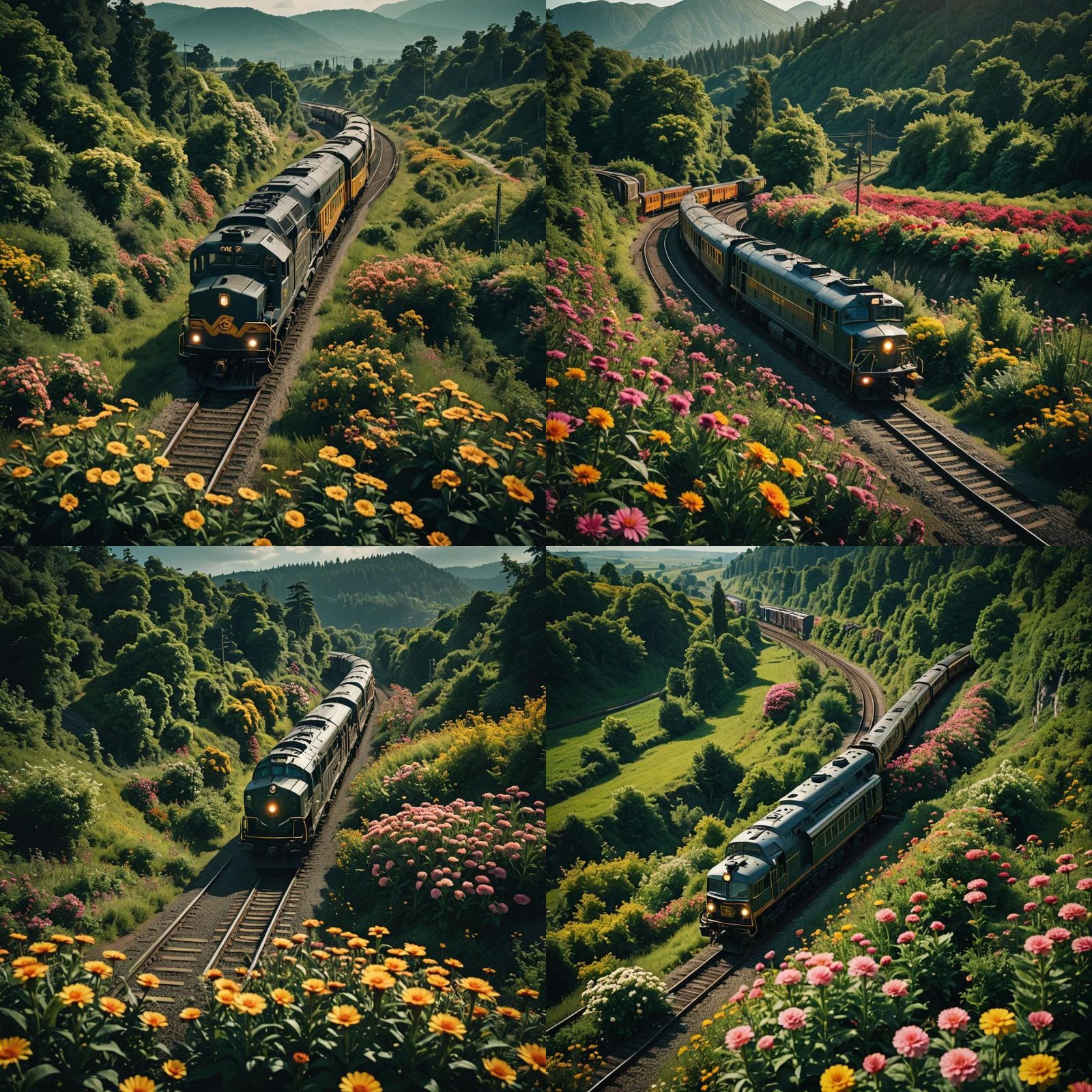 Steam Train Journey Through Flowerpunk World