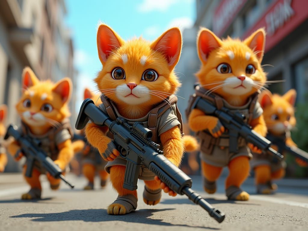 Cartoon Cats Take Over City in Stylized 3D