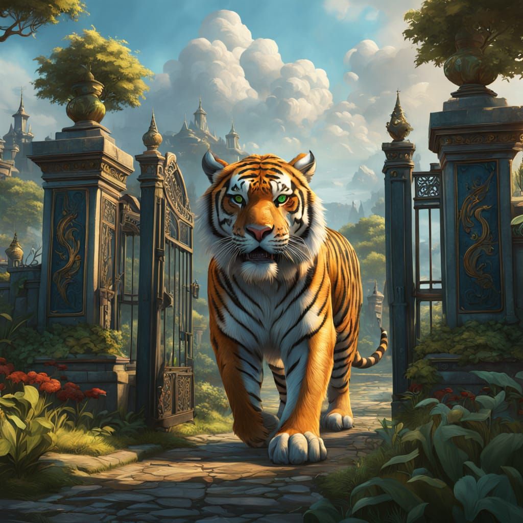 Majestic Tiger Ascends to Heavenly Realms