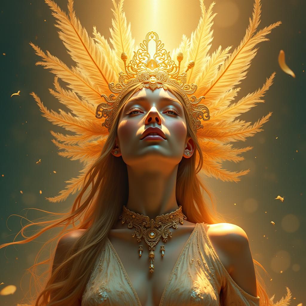 Divine Face in Art Nouveau Style