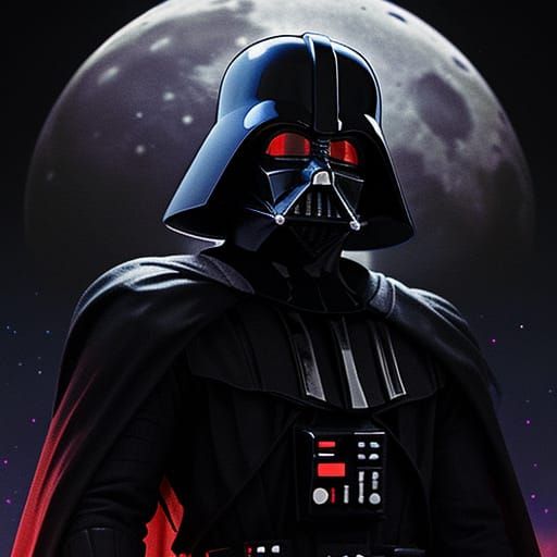 Darth Vader on the Moon: Sci-Fi Art
