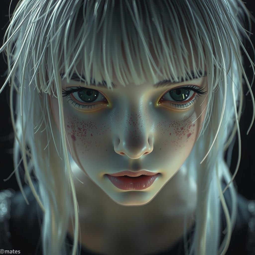 Mysterious Girl in Darkened Chamber