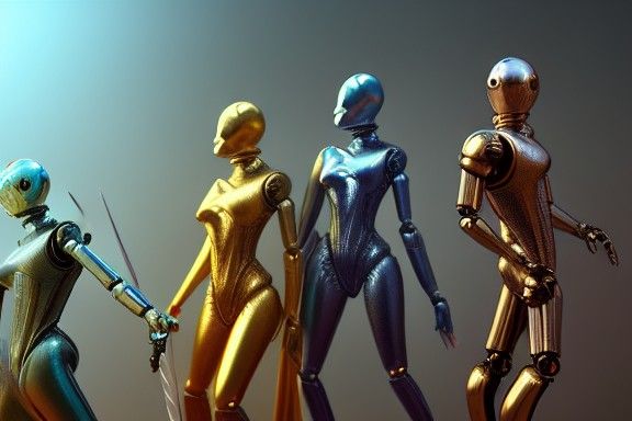 Heroic Robots and Androids in Fantasy Style