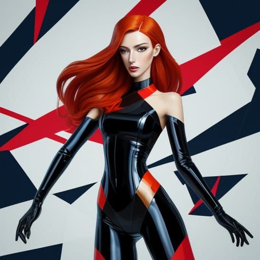 Cubist Redhead Model in Transparent Leather