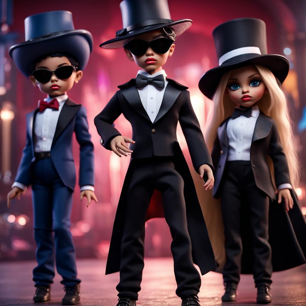 Hyperrealistic Bratz Doll as Tuxedo Mask