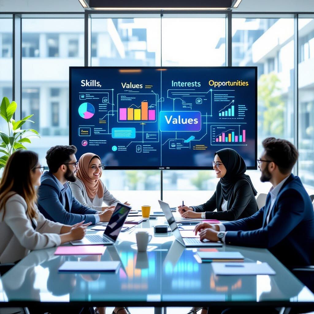 Diverse Graduates in Sunlit Office Discussing Careers