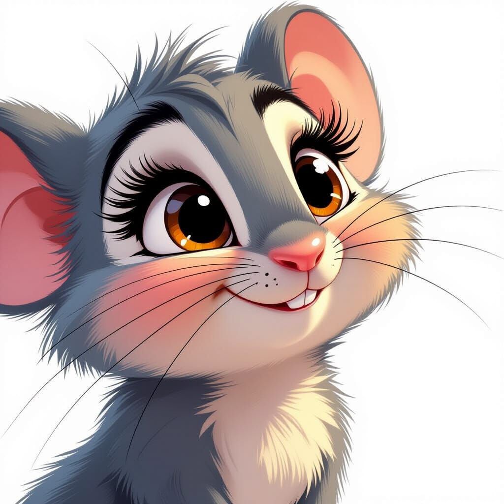 Pixar-Style Cartoon Mouse with Expressive Eyes