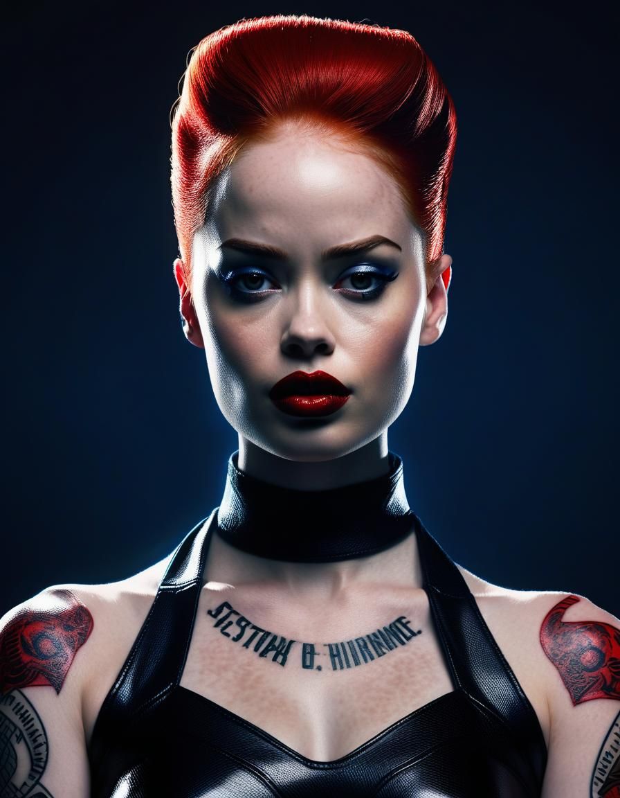 Satana Hellstrom Portrait in Comic Book Art Style