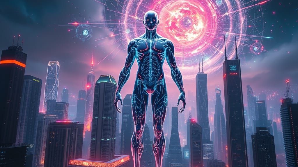 Cybernetic Avatar Unites Human and Machine in Futuristic Har...