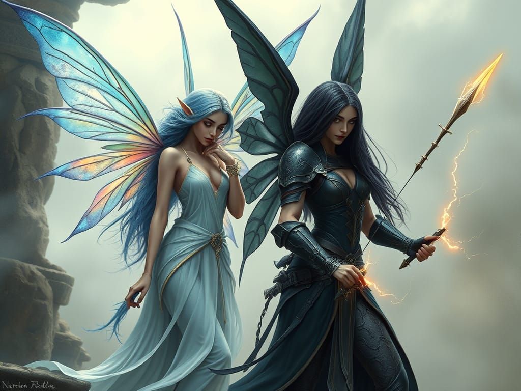 Mystical Fairies of Light and Shadow in Hyperrealism