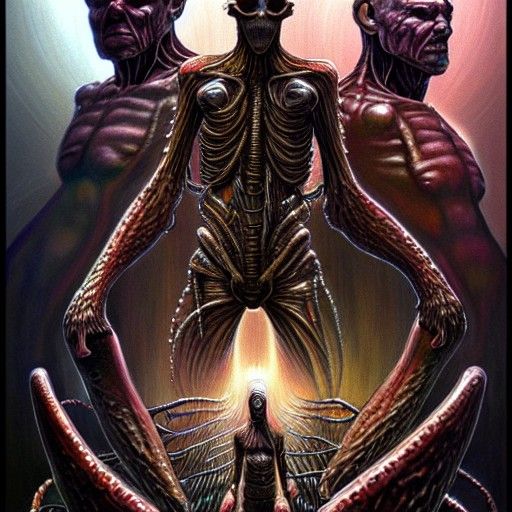 Biopunk World: Flesh and Metal in Moebius Style