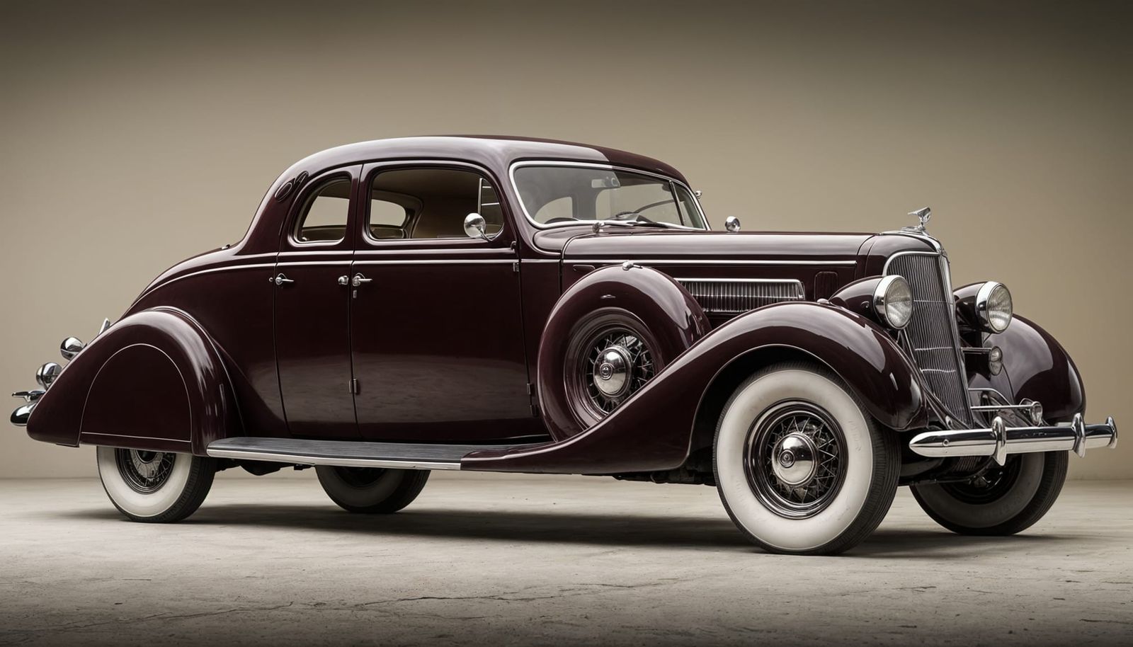 1936 Lincoln LeBaron Coupe in Art Deco Showroom
